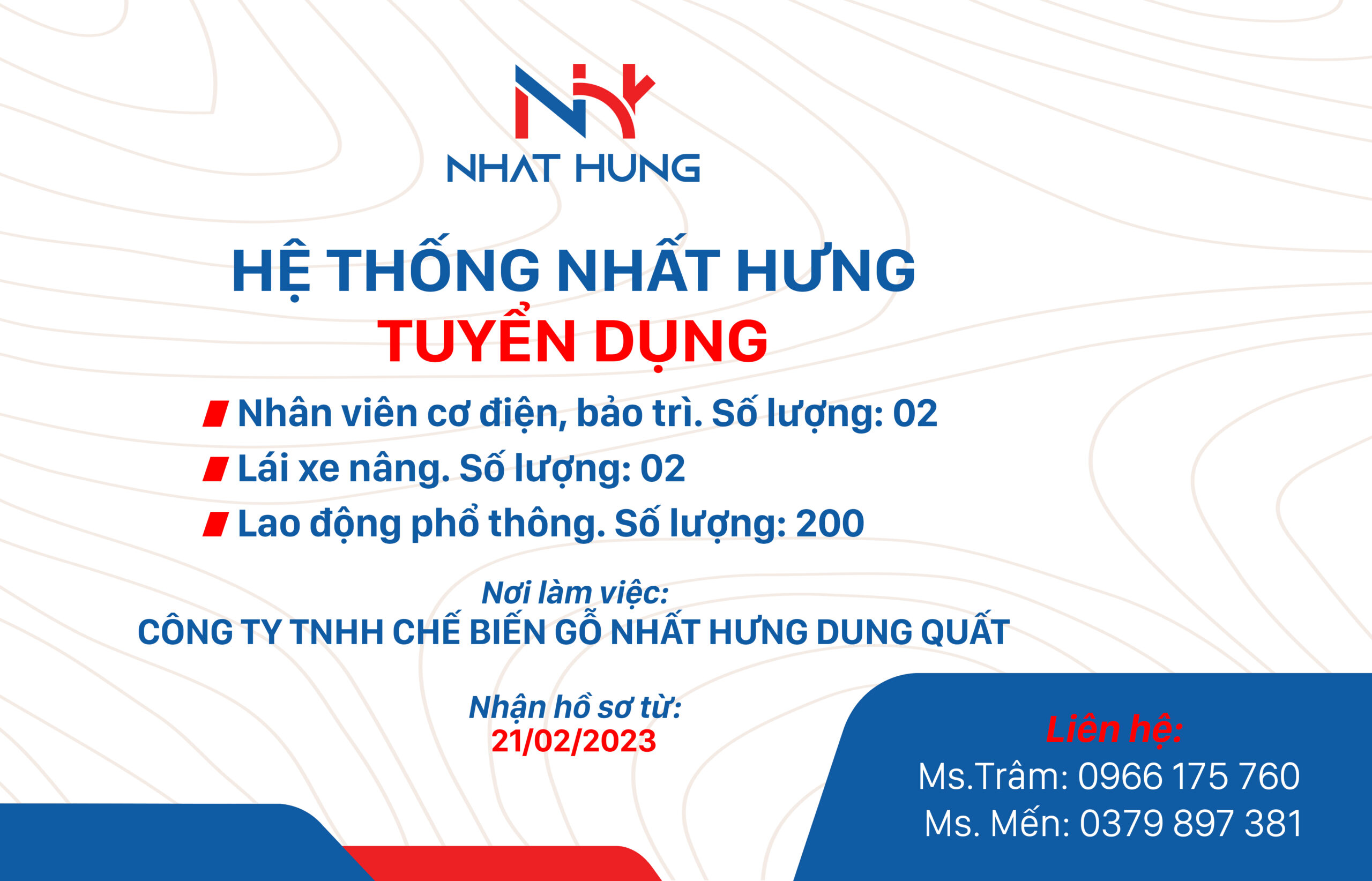 HỆ THỐNG NHẤT HƯNG TUYỂN DỤNG THÁNG 02/2024